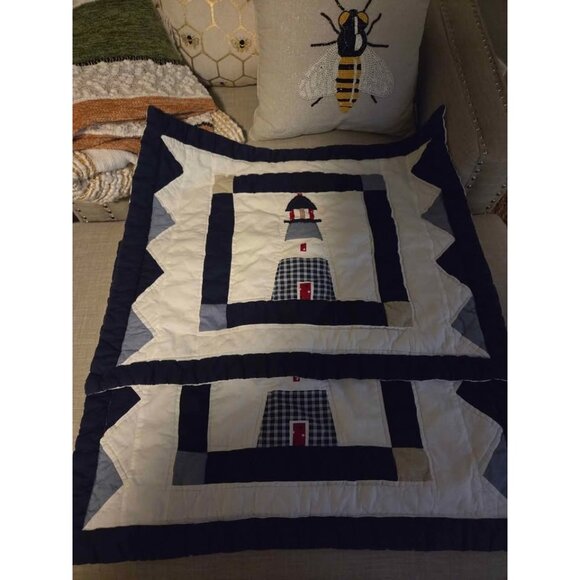 Nautical quilted pillow covers set 100% cotton - Picture 2 of 7